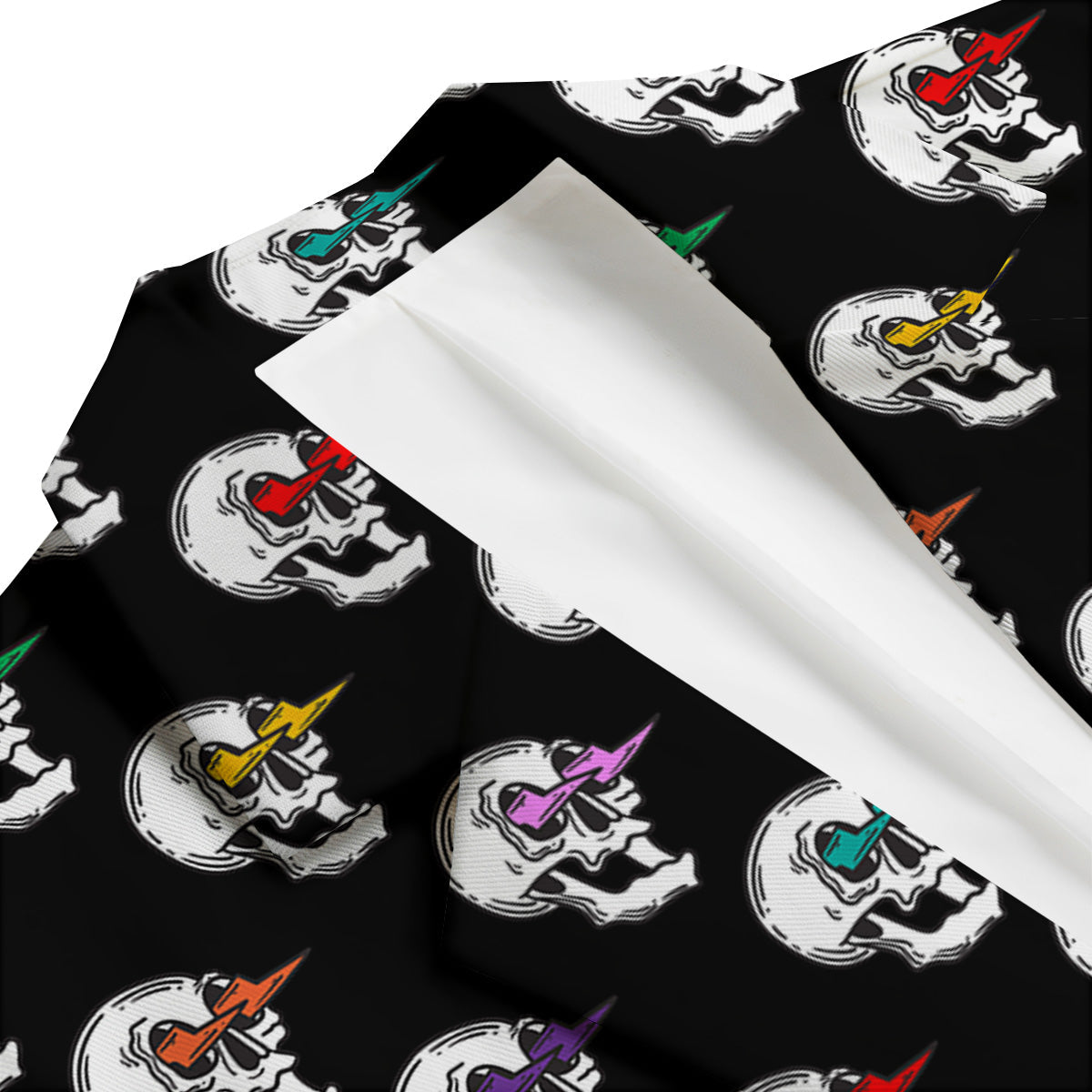 Lightning Skull Print Pattern Men's Blazer-grizzshop