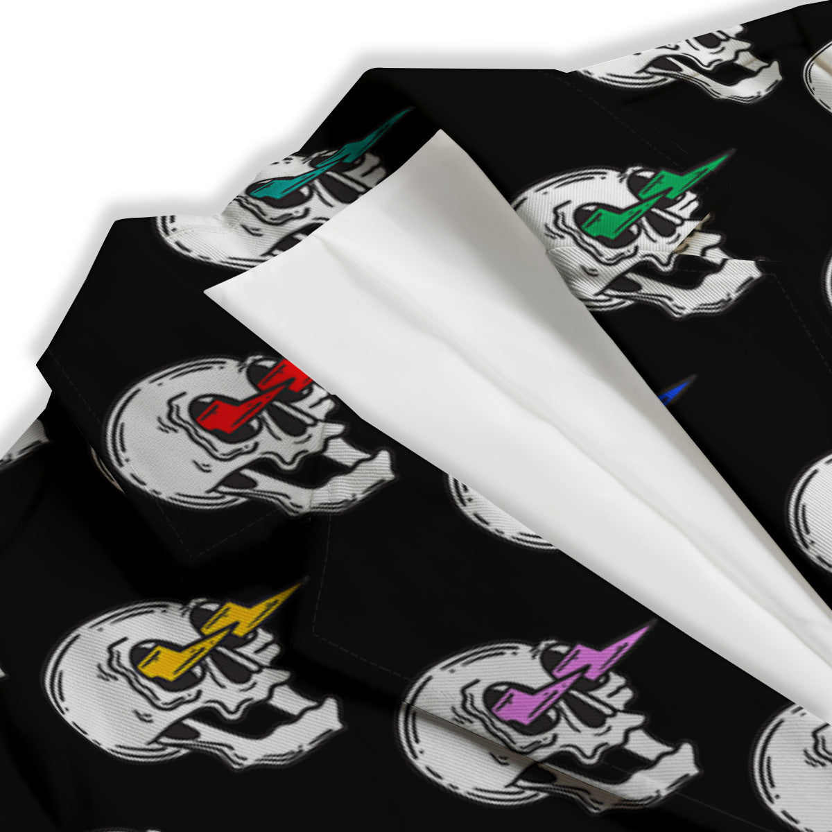 Lightning Skull Print Pattern Women's Blazer-grizzshop