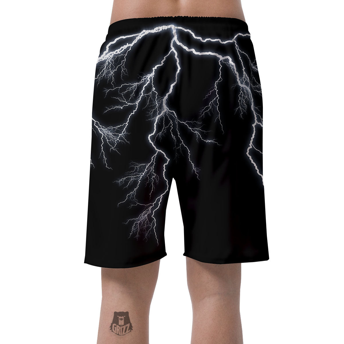 Lightning White Electric Print Men's Shorts-grizzshop