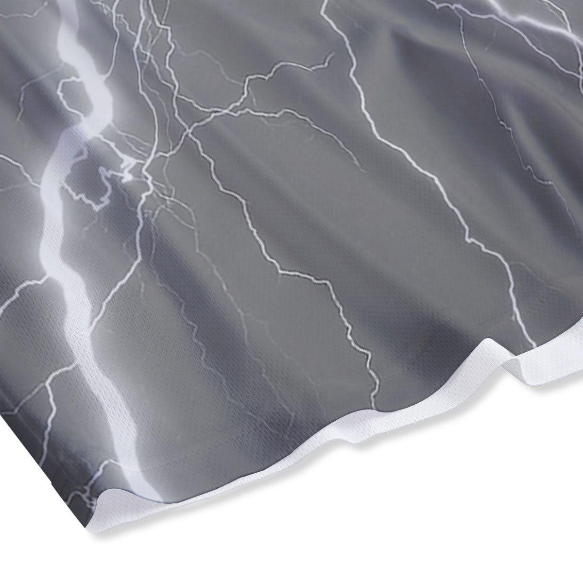 Lightning White Print Mesh Shorts-grizzshop