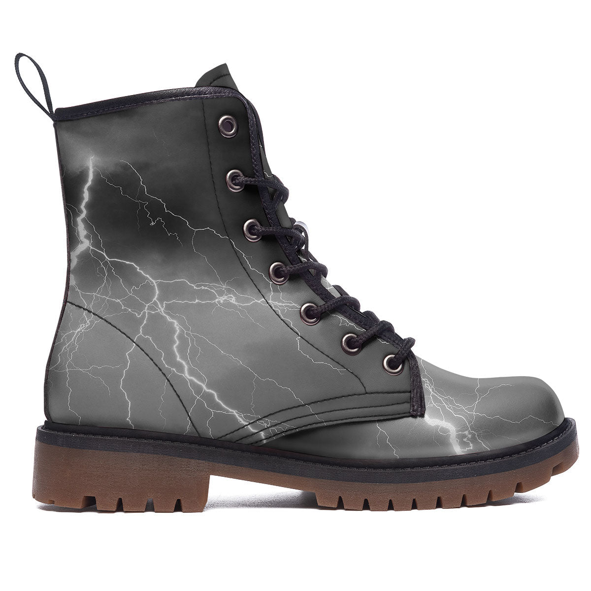 Lightning White Print Work Boots-grizzshop