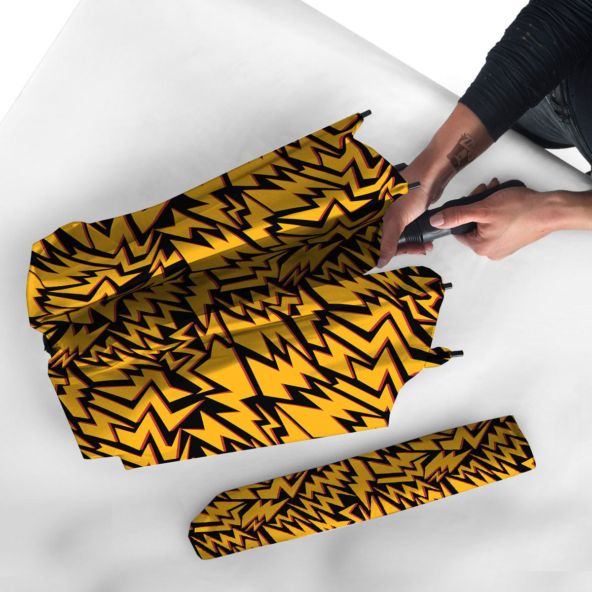 Lightning Yellow And Black Print Pattern Umbrella-grizzshop