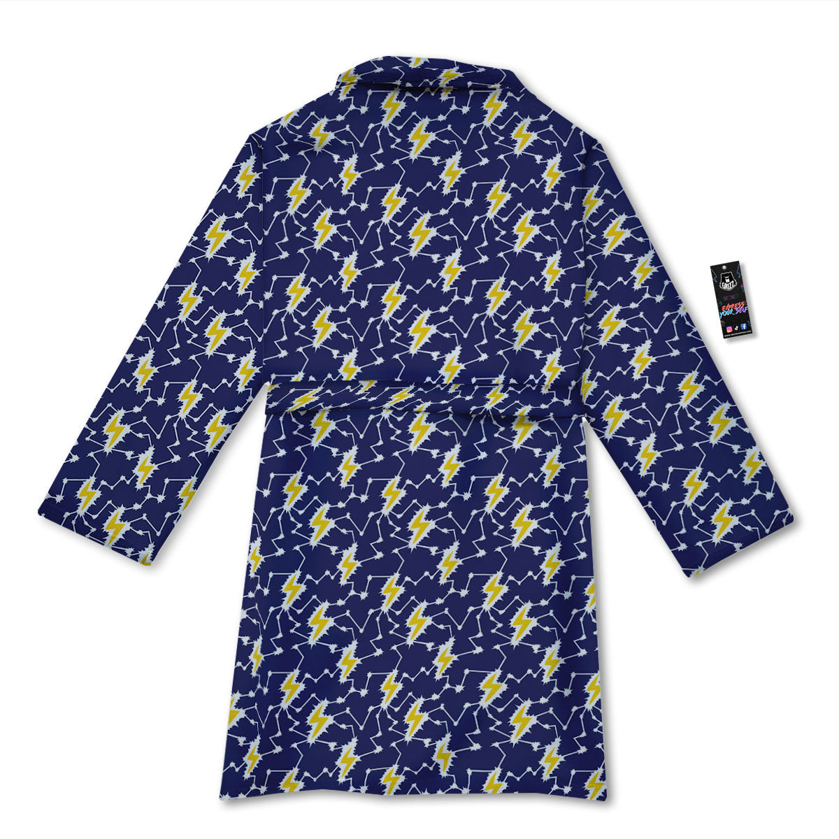 Lightning Yellow And Blue Print Pattern Bathrobe-grizzshop