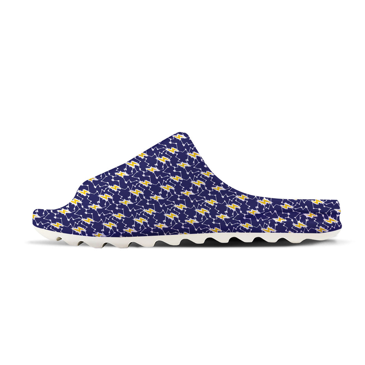 Lightning Yellow And Blue Print Pattern Sandals-grizzshop