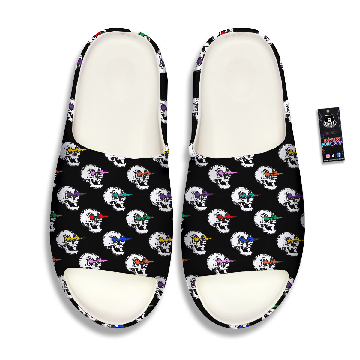 Lightning Skull Print Pattern Sandals-grizzshop