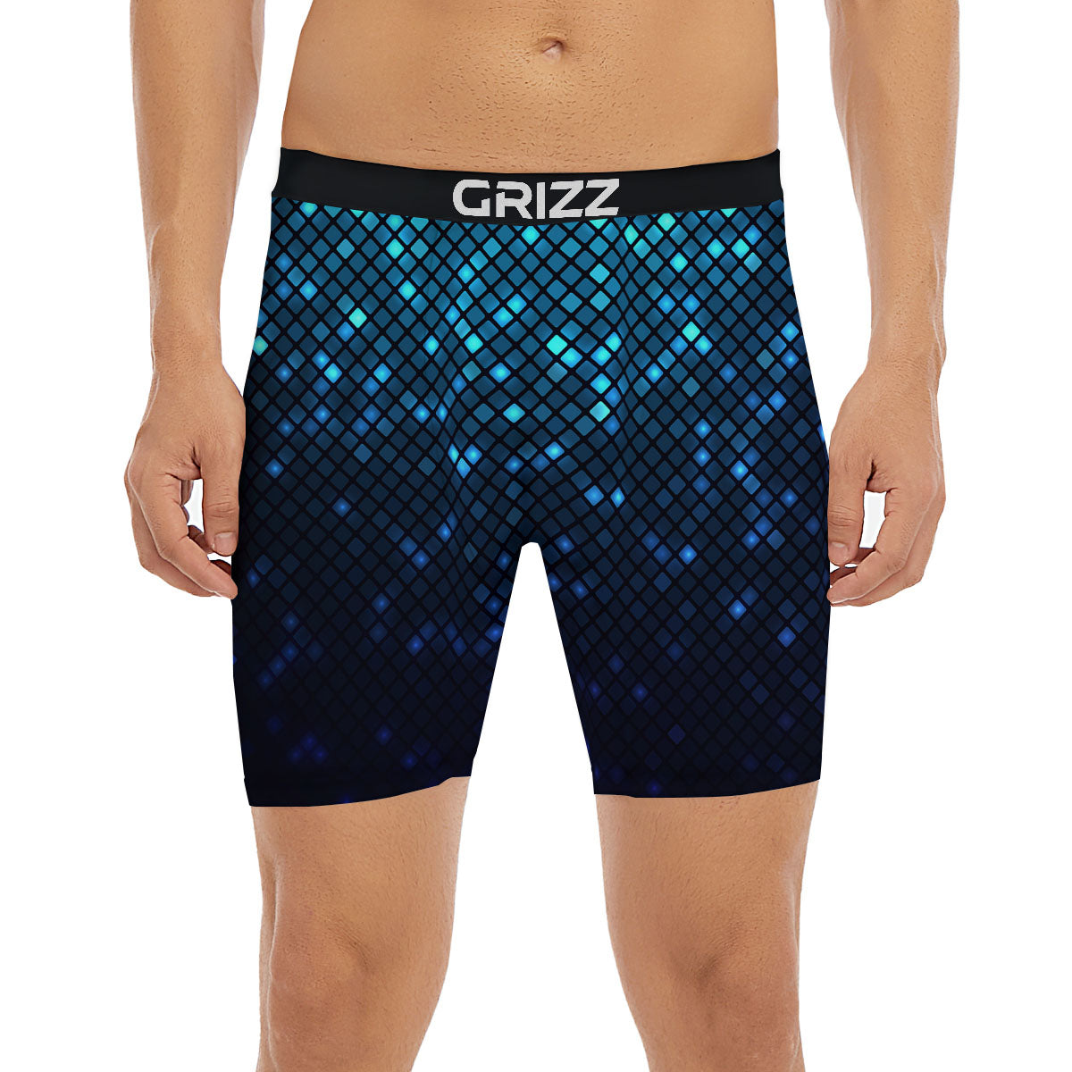 Lights Blue Disco Print Pattern Boxer Briefs-grizzshop