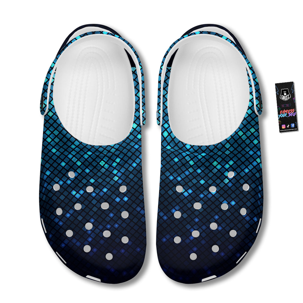 Lights Blue Disco Print Pattern Clog-grizzshop