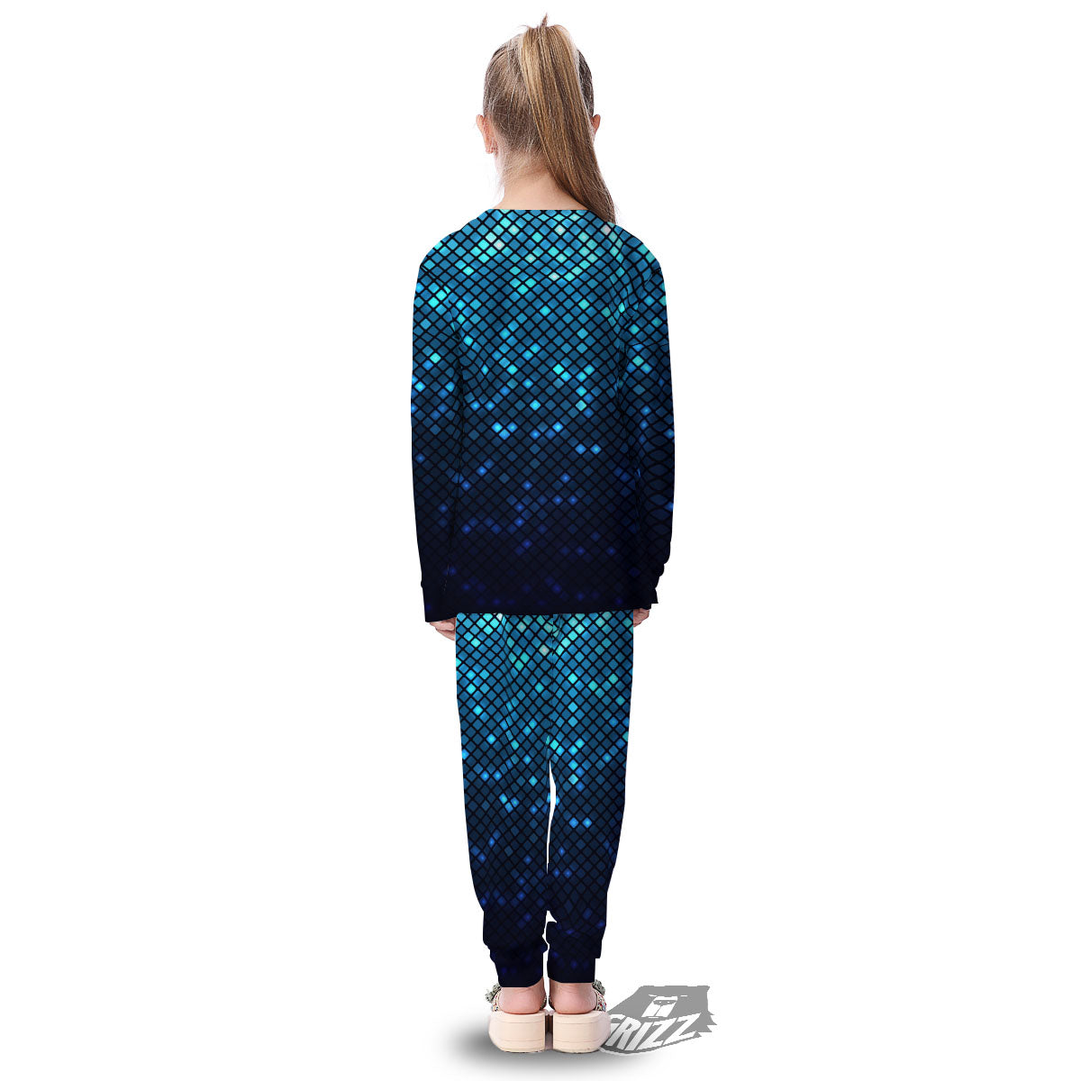 Lights Blue Disco Print Pattern Kid's Pajamas-grizzshop