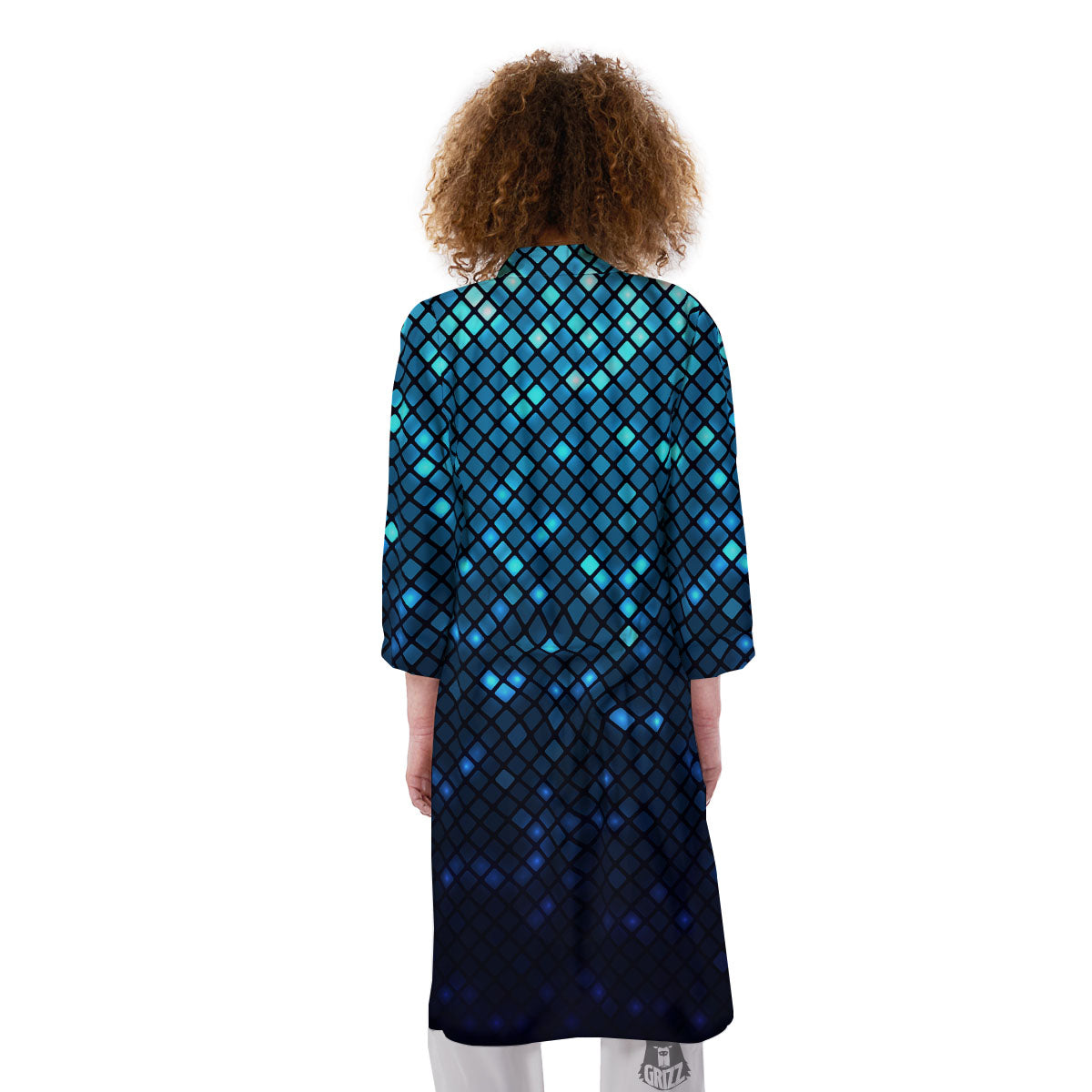 Lights Blue Disco Print Pattern Kimono-grizzshop