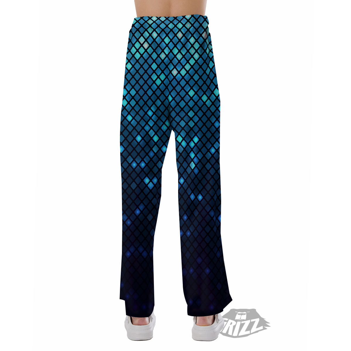 Lights Blue Disco Print Pattern Pajama Pants-grizzshop