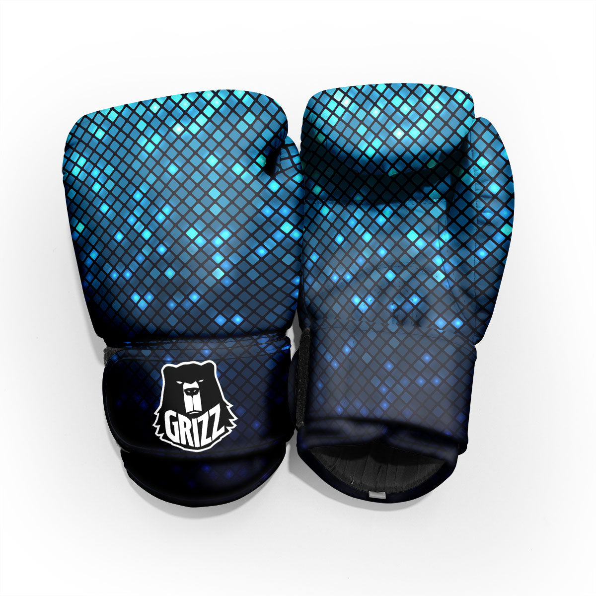Lights Blue Disco Print Pattern Pro Boxing Glove