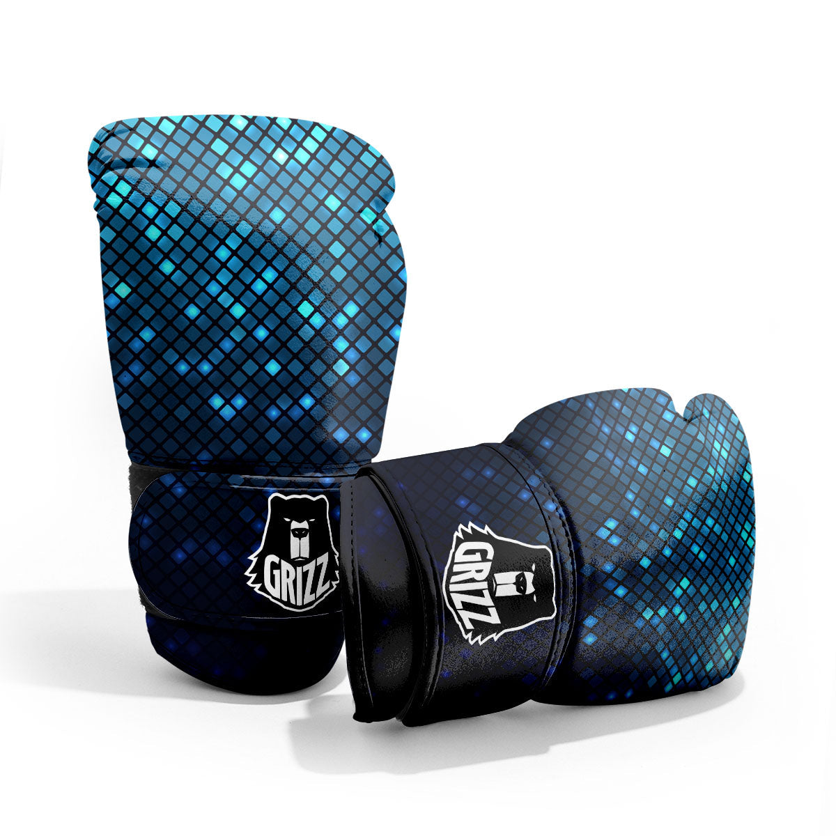 Lights Blue Disco Print Pattern Pro Boxing Glove