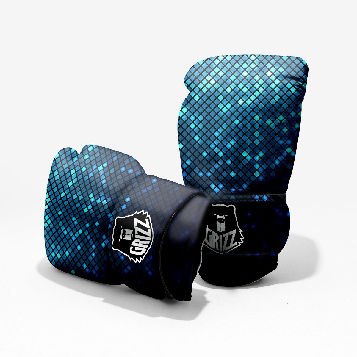 Lights Blue Disco Print Pattern Pro Boxing Glove