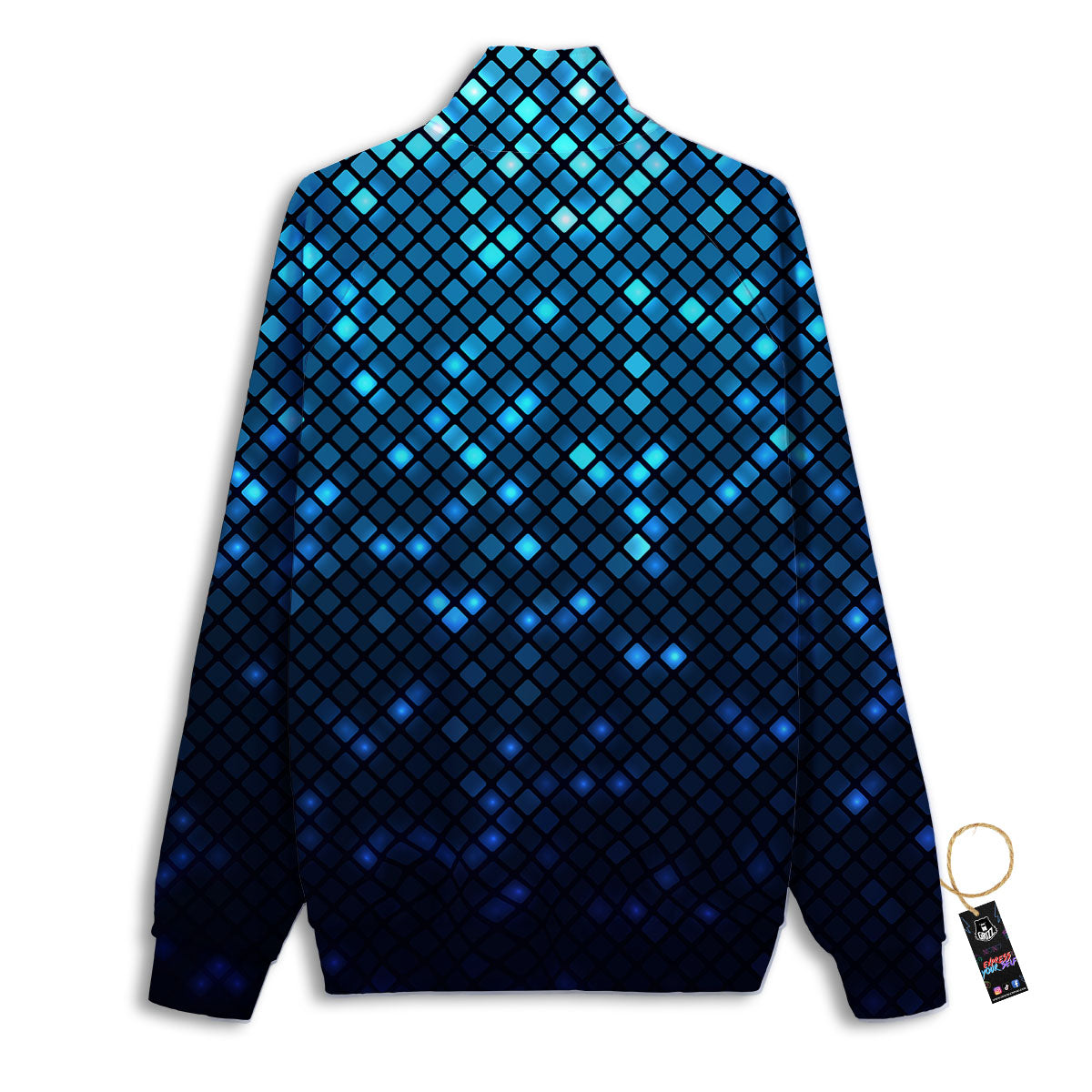 Lights Blue Disco Print Pattern Track Jacket-grizzshop
