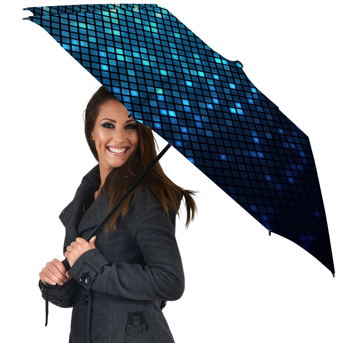 Lights Blue Disco Print Pattern Umbrella-grizzshop