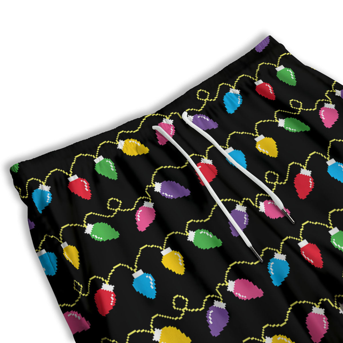 Lights Christmas Pixel Print Pattern Men's Athletic Shorts