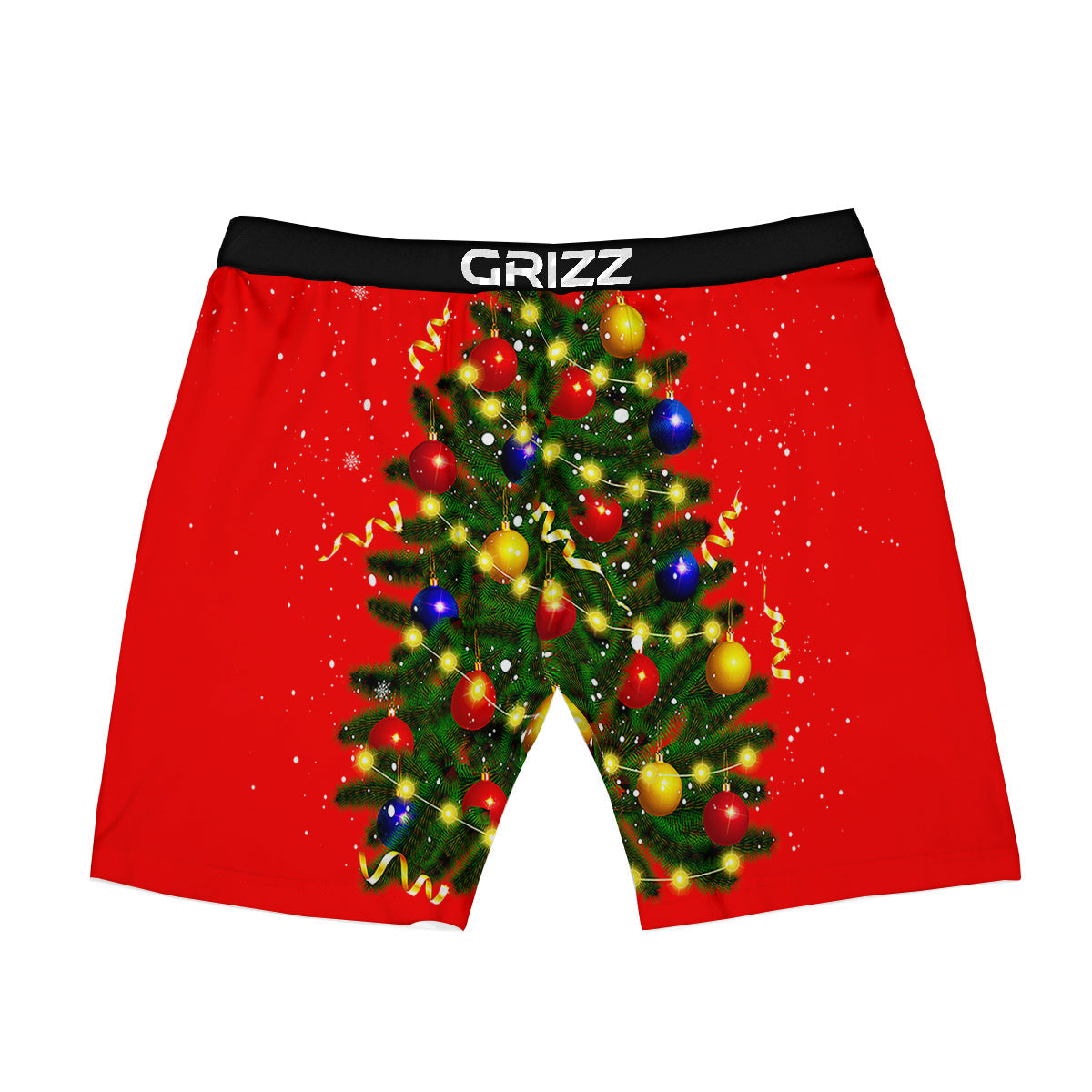 Lights Christmas Tree Print Boxer Briefs-grizzshop