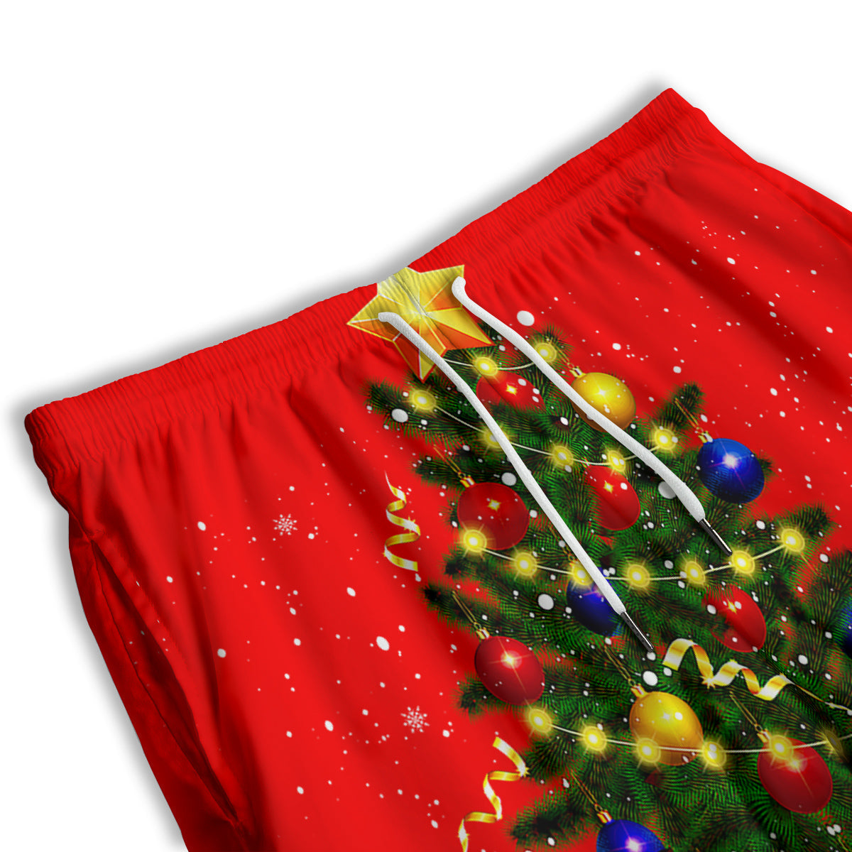 Lights Christmas Tree Print Men's Athletic Shorts