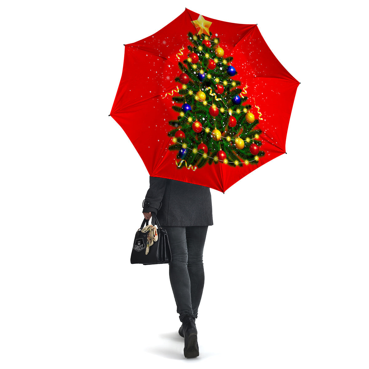 Lights Christmas Tree Print Umbrella-grizzshop