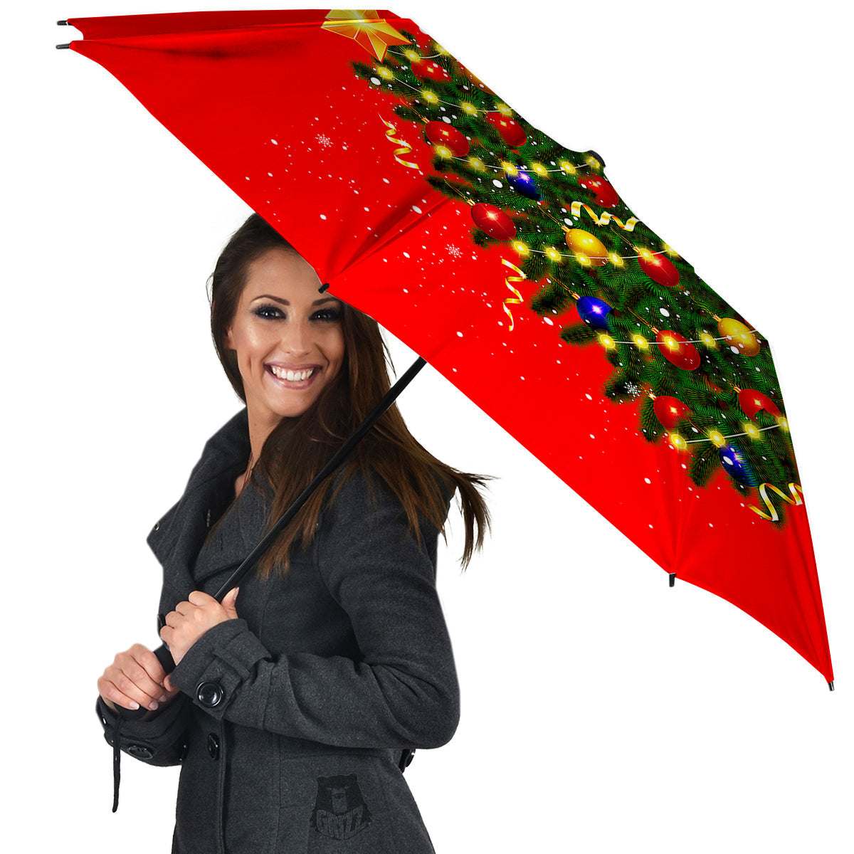 Lights Christmas Tree Print Umbrella-grizzshop
