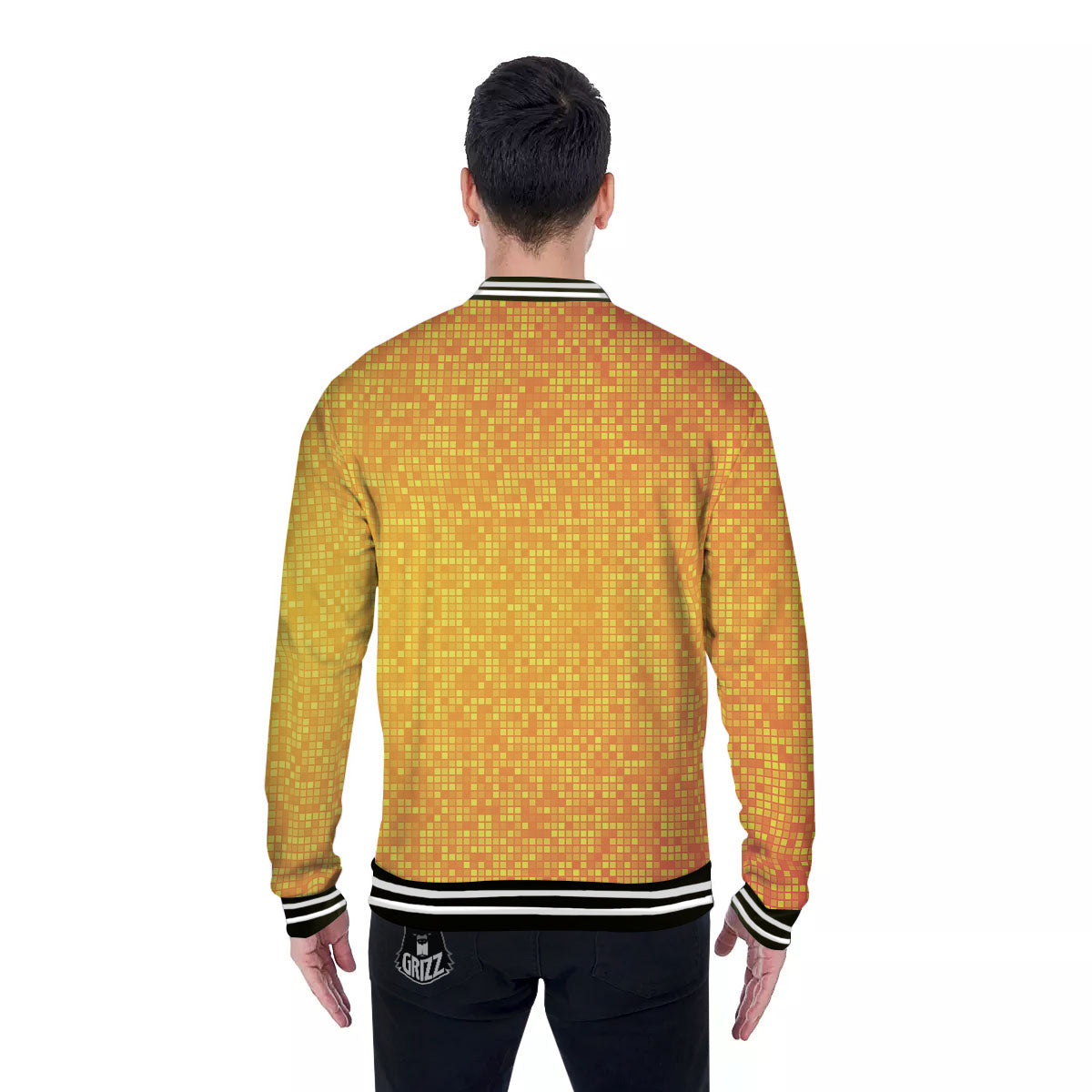 Lights Disco Yellow Print Pattern Baseball Jacket-grizzshop