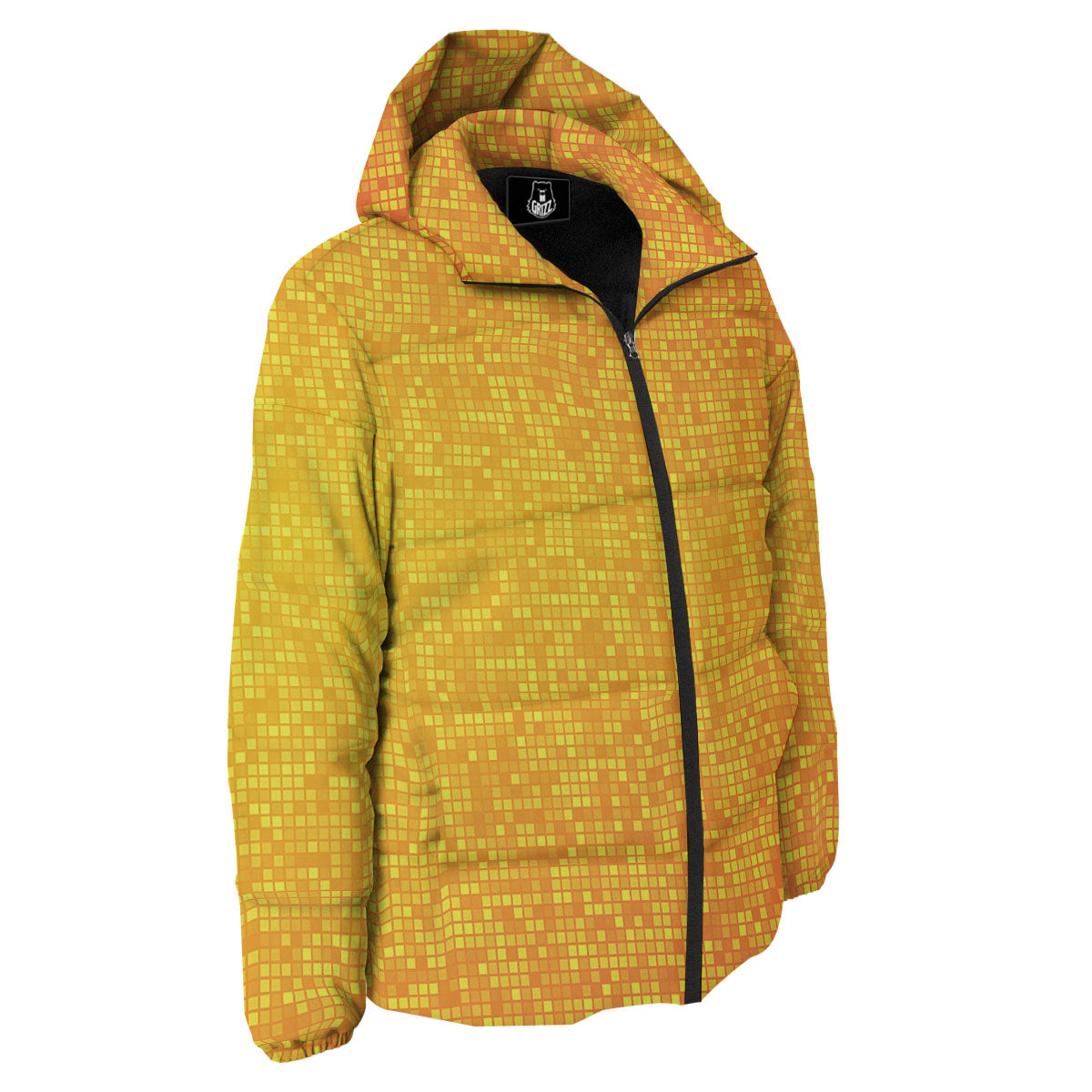 Lights Disco Yellow Print Pattern Down Jacket-grizzshop