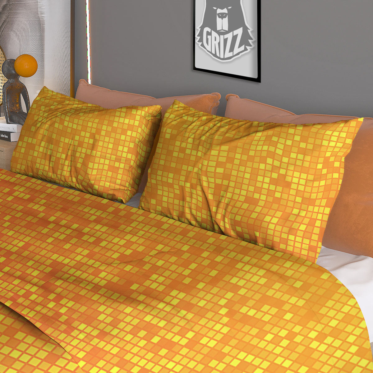 Lights Disco Yellow Print Pattern Duvet Cover Bedding Set