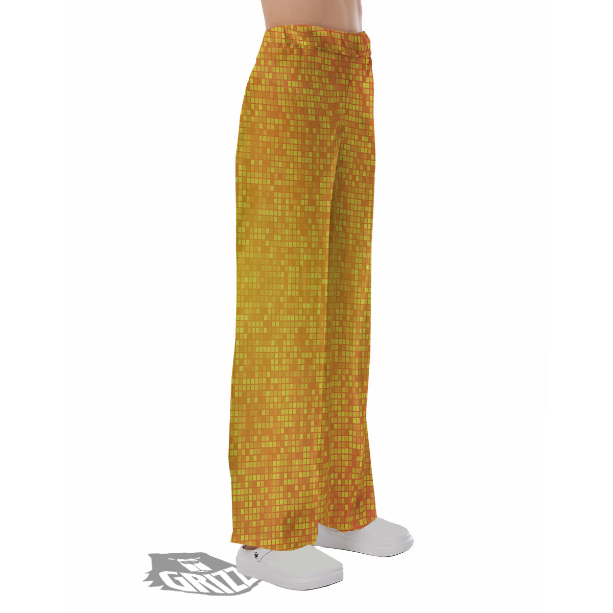 Lights Disco Yellow Print Pattern Pajama Pants-grizzshop