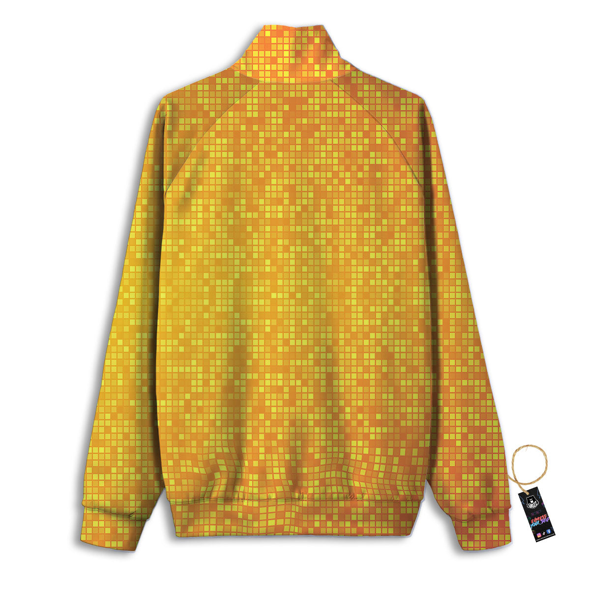 Lights Disco Yellow Print Pattern Track Jacket-grizzshop
