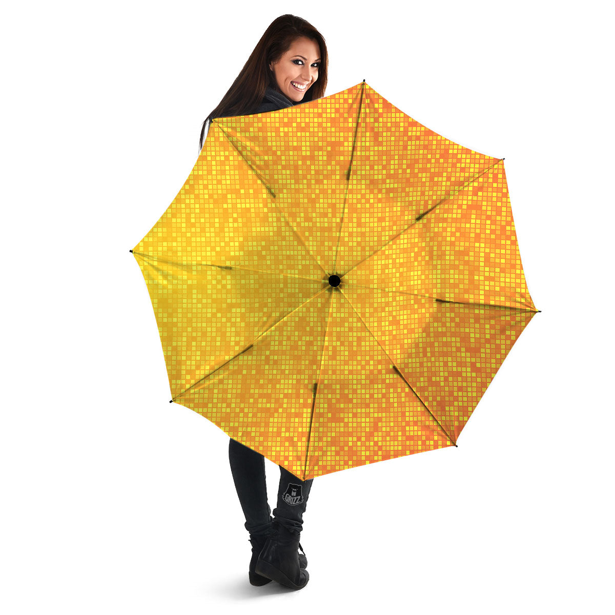 Lights Disco Yellow Print Pattern Umbrella-grizzshop