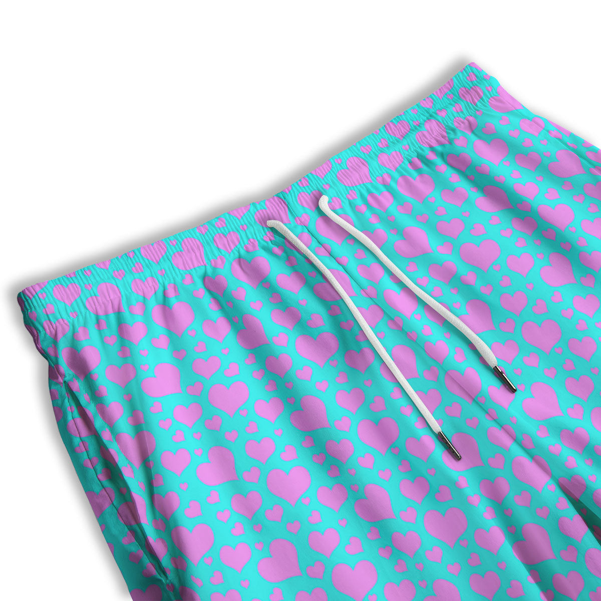Lights Heart Blue And Pink Print Pattern Men's Athletic Shorts