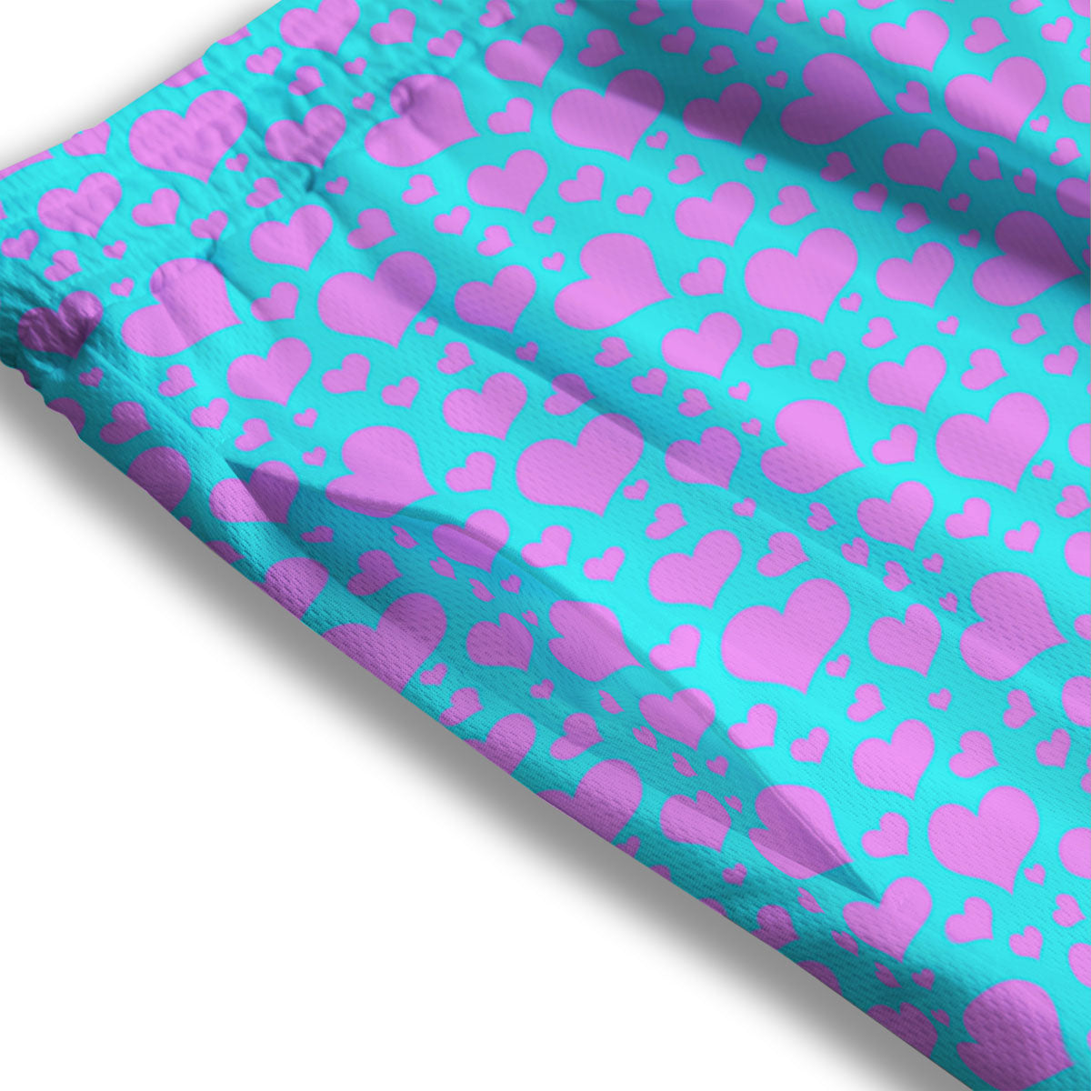 Lights Heart Blue And Pink Print Pattern Mesh Shorts