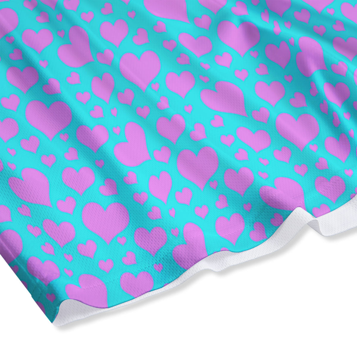 Lights Heart Blue And Pink Print Pattern Mesh Shorts