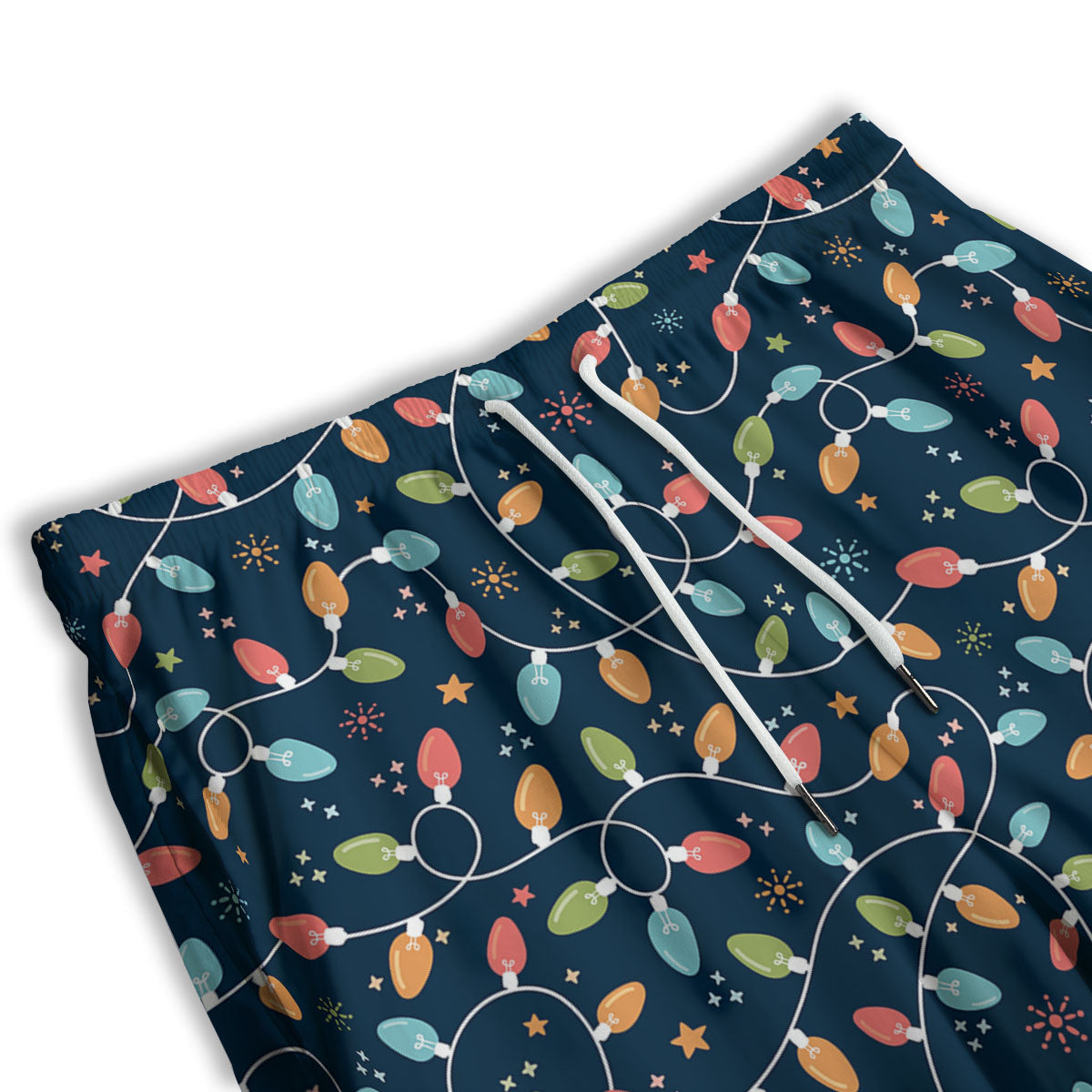 Lights Merry Christmas Print Pattern Men's Athletic Shorts