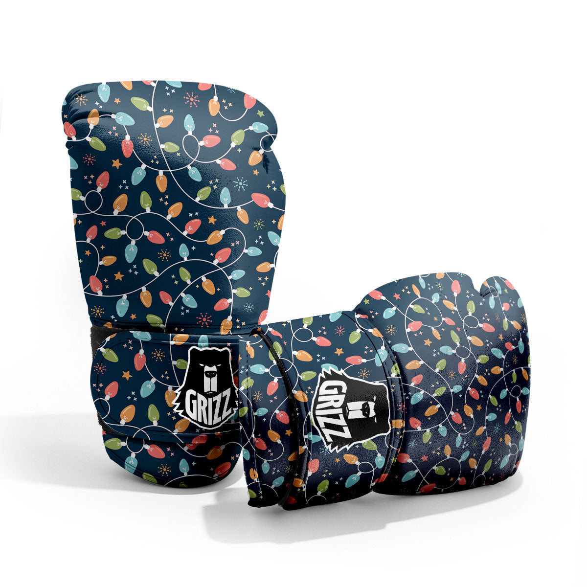 Lights Merry Christmas Print Pattern Pro Boxing Glove