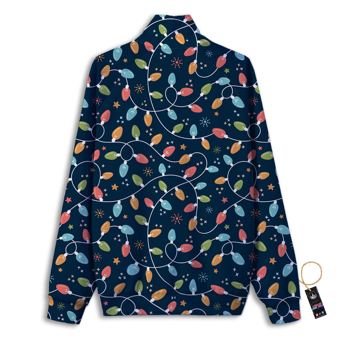 Lights Merry Christmas Print Pattern Track Jacket-grizzshop