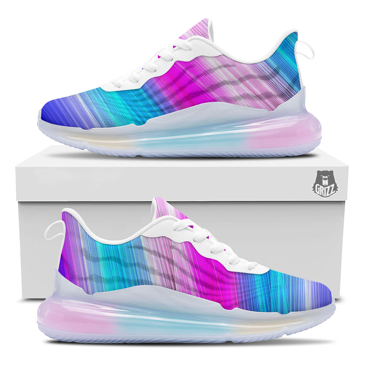 Lights Speed Teal And Pink Print Running Sneakers-grizzshop