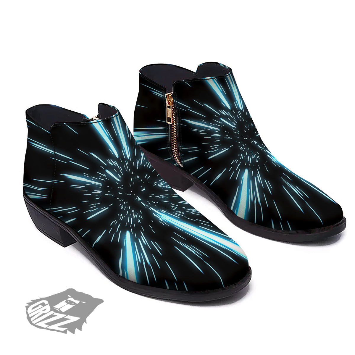 Lightspeed Blue Print Ankle Boots-grizzshop