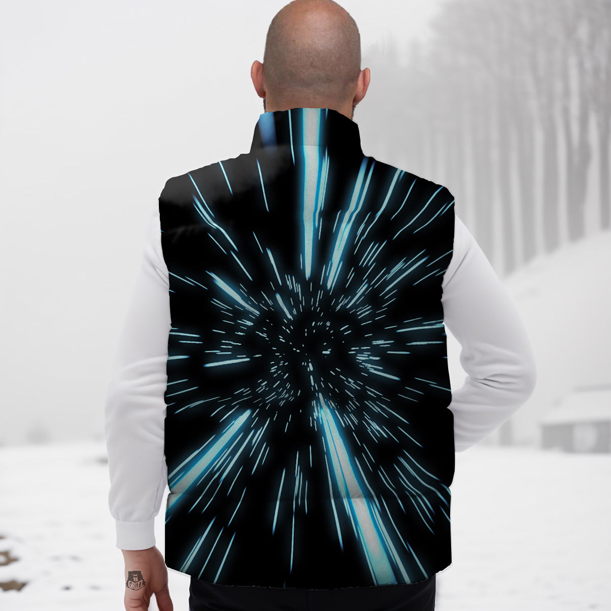 Lightspeed Blue Print Down Vest-grizzshop