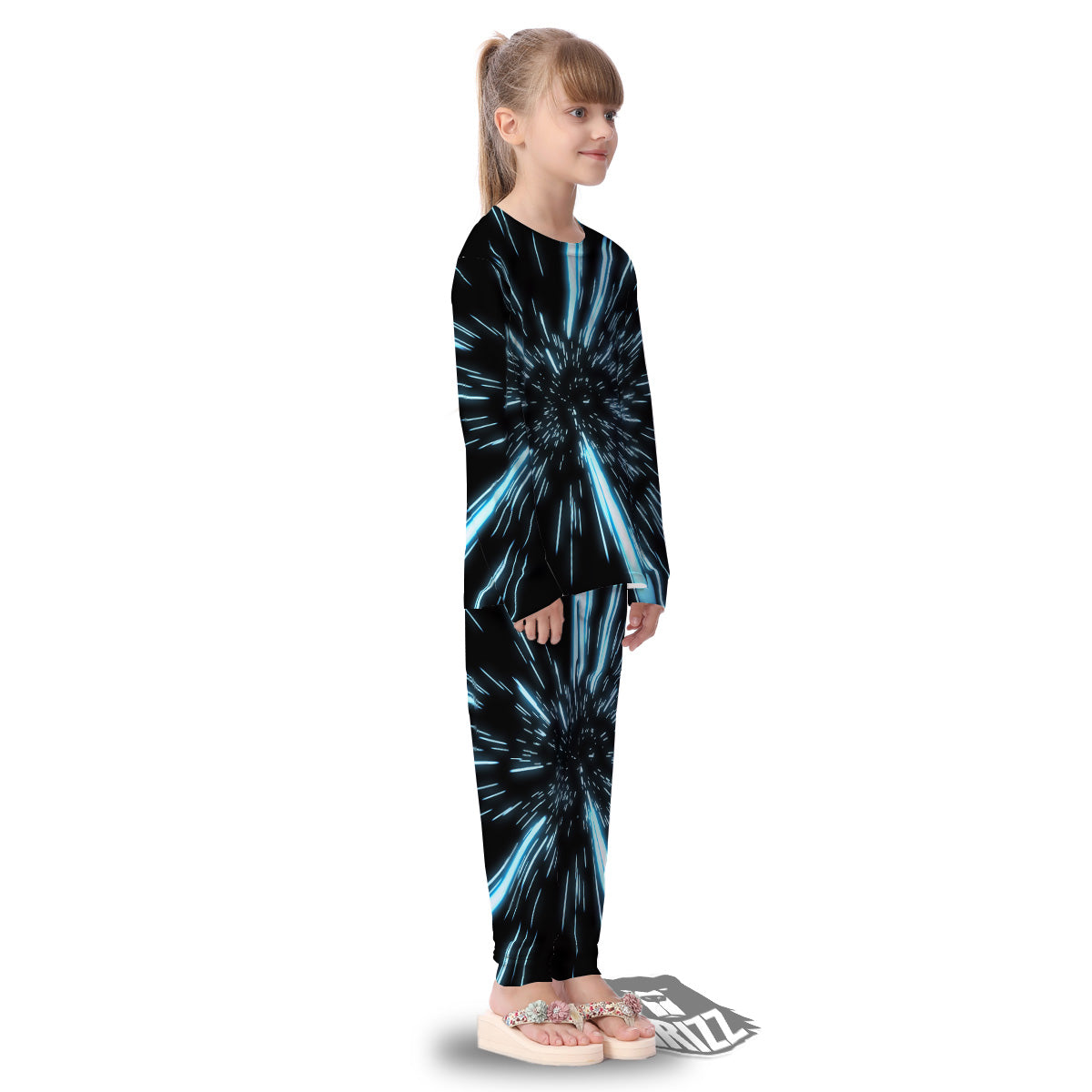 Lightspeed Blue Print Kid's Pajamas-grizzshop