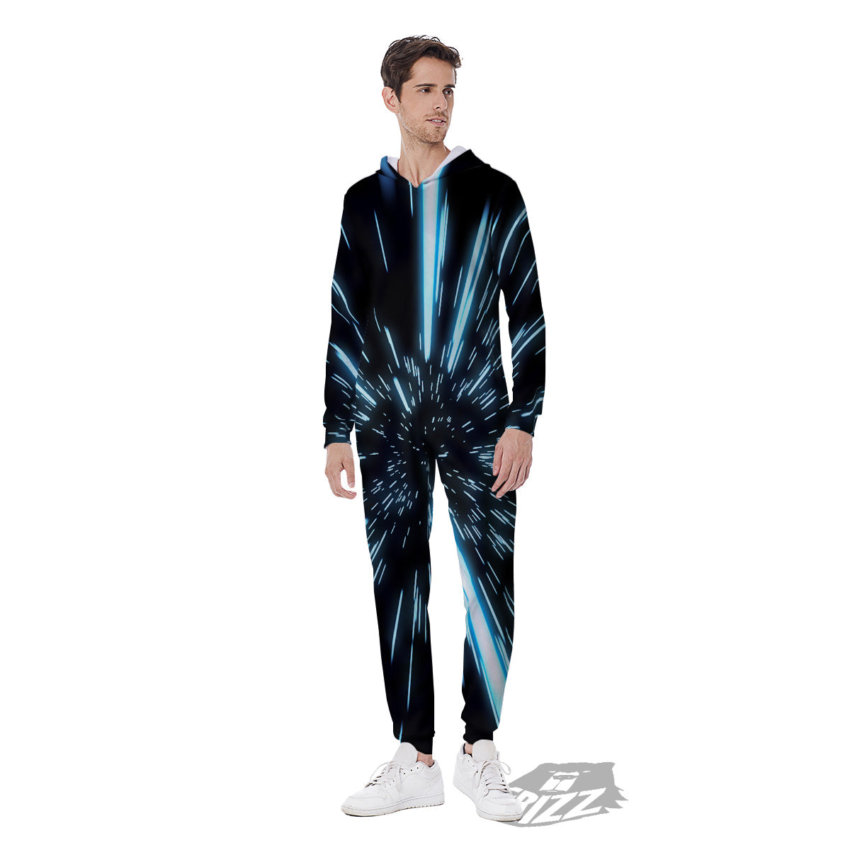 Lightspeed Blue Print Men's Jumpsuit-grizzshop