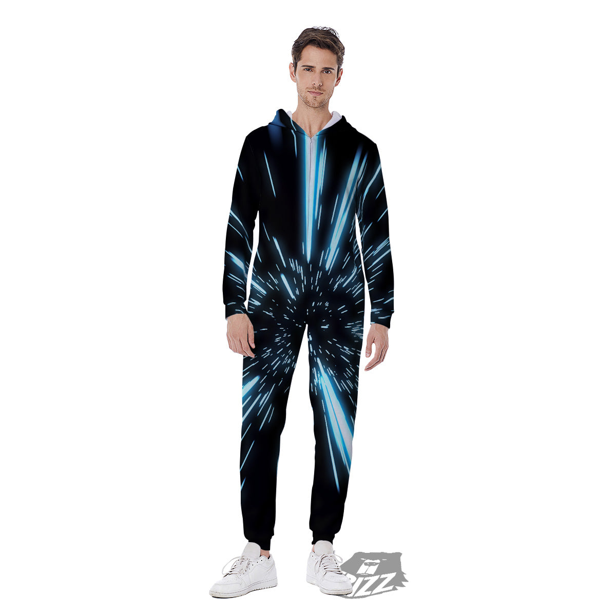Lightspeed Blue Print Men's Jumpsuit-grizzshop