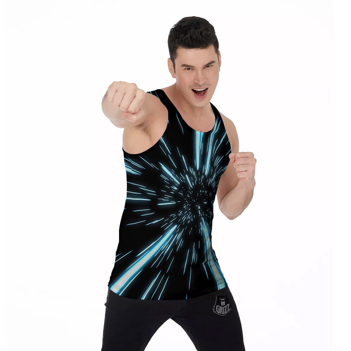 Lightspeed Blue Print Men's Tank Top-grizzshop