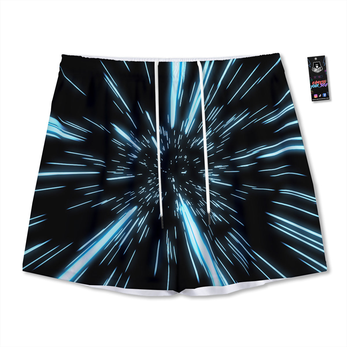 Kaleidoscope Golden Print Mesh Shorts