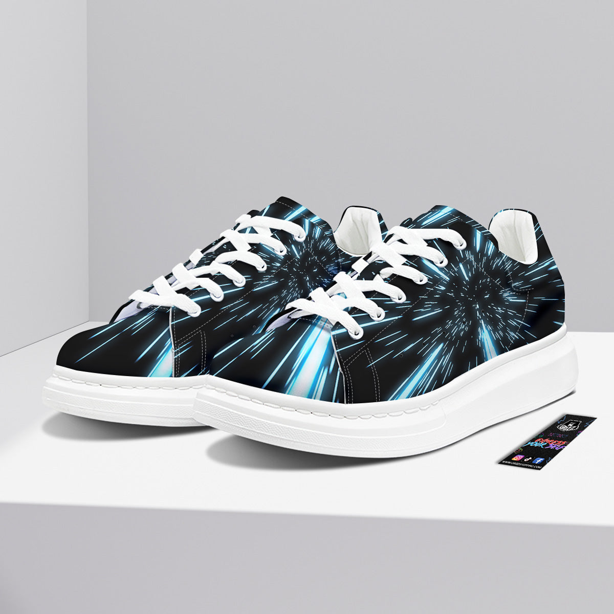 Lightspeed Blue Print Platform Shoes-grizzshop