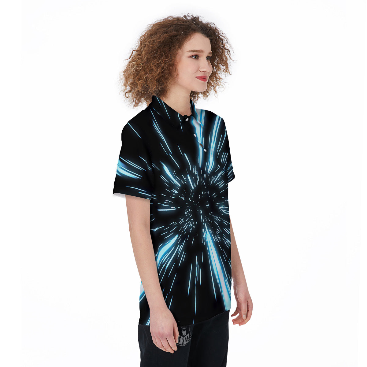 Lightspeed Blue Print Women's Golf Shirts-grizzshop