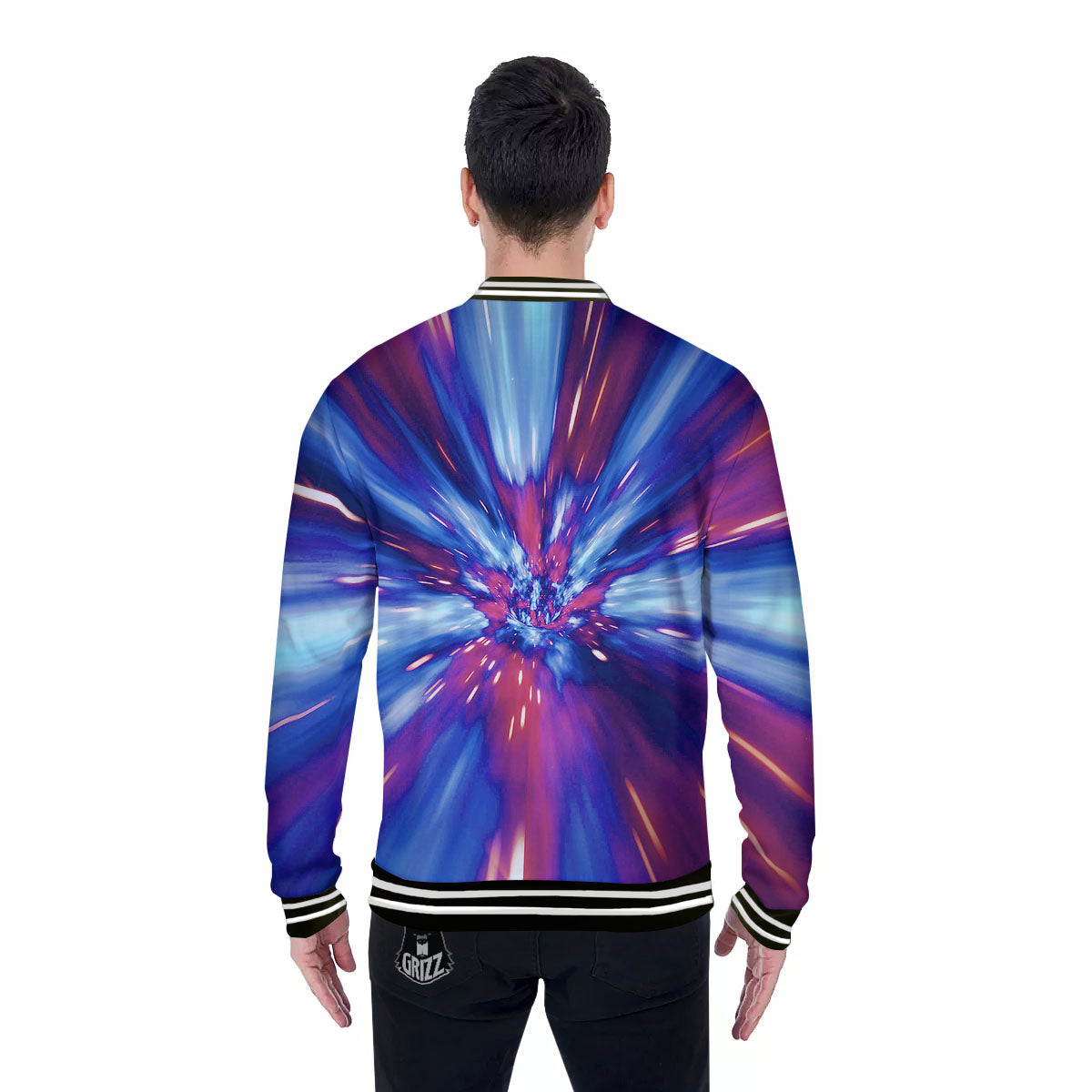 Lightspeed Galaxy Print Baseball Jacket-grizzshop