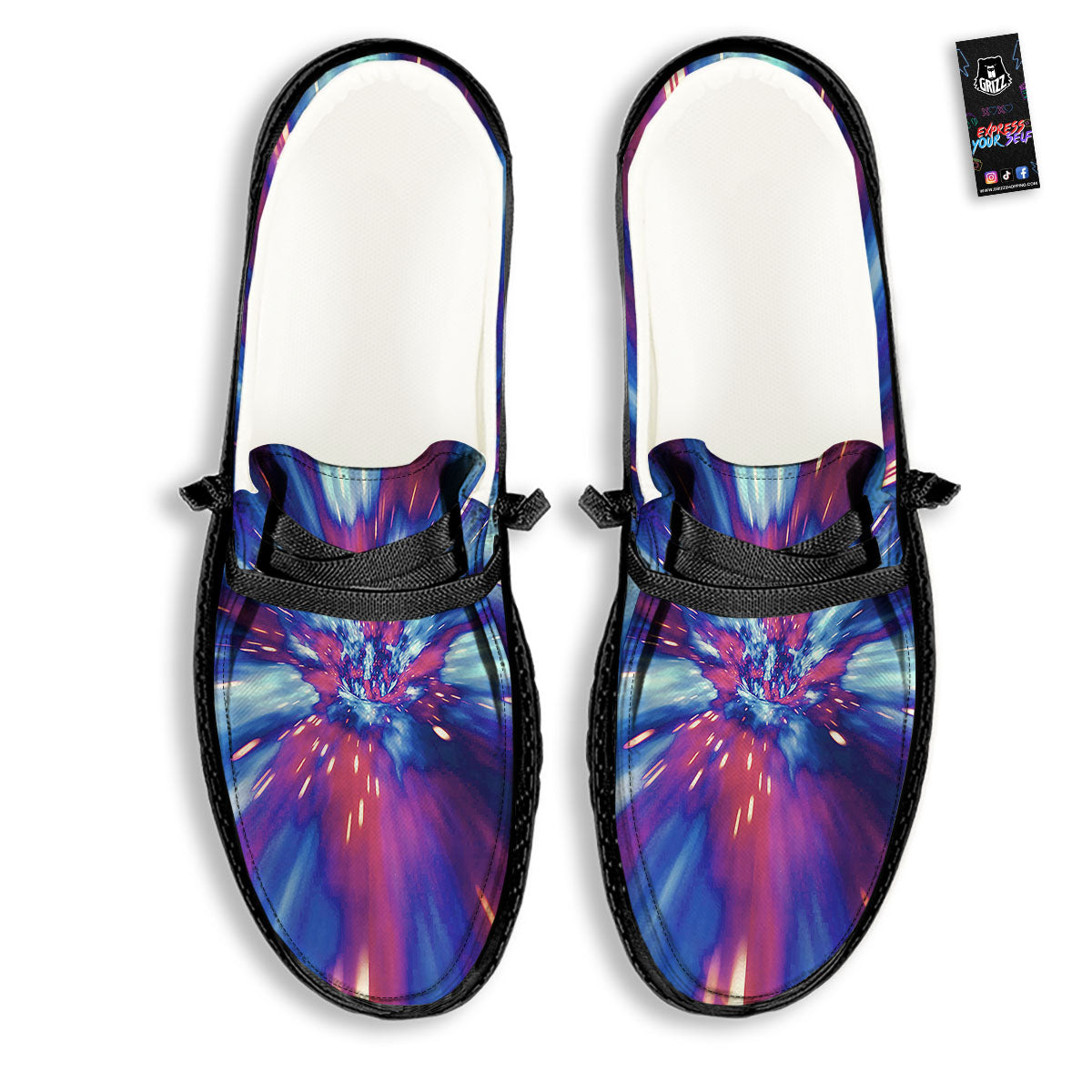 Lightspeed Galaxy Print Black Loafers-grizzshop