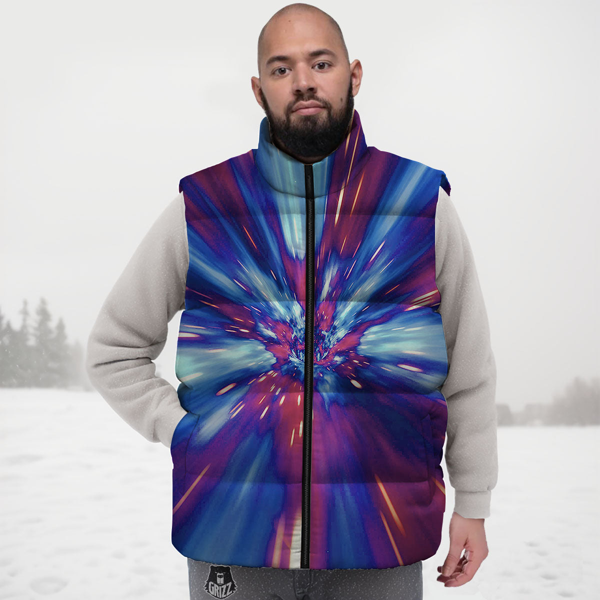 Lightspeed Galaxy Print Down Vest