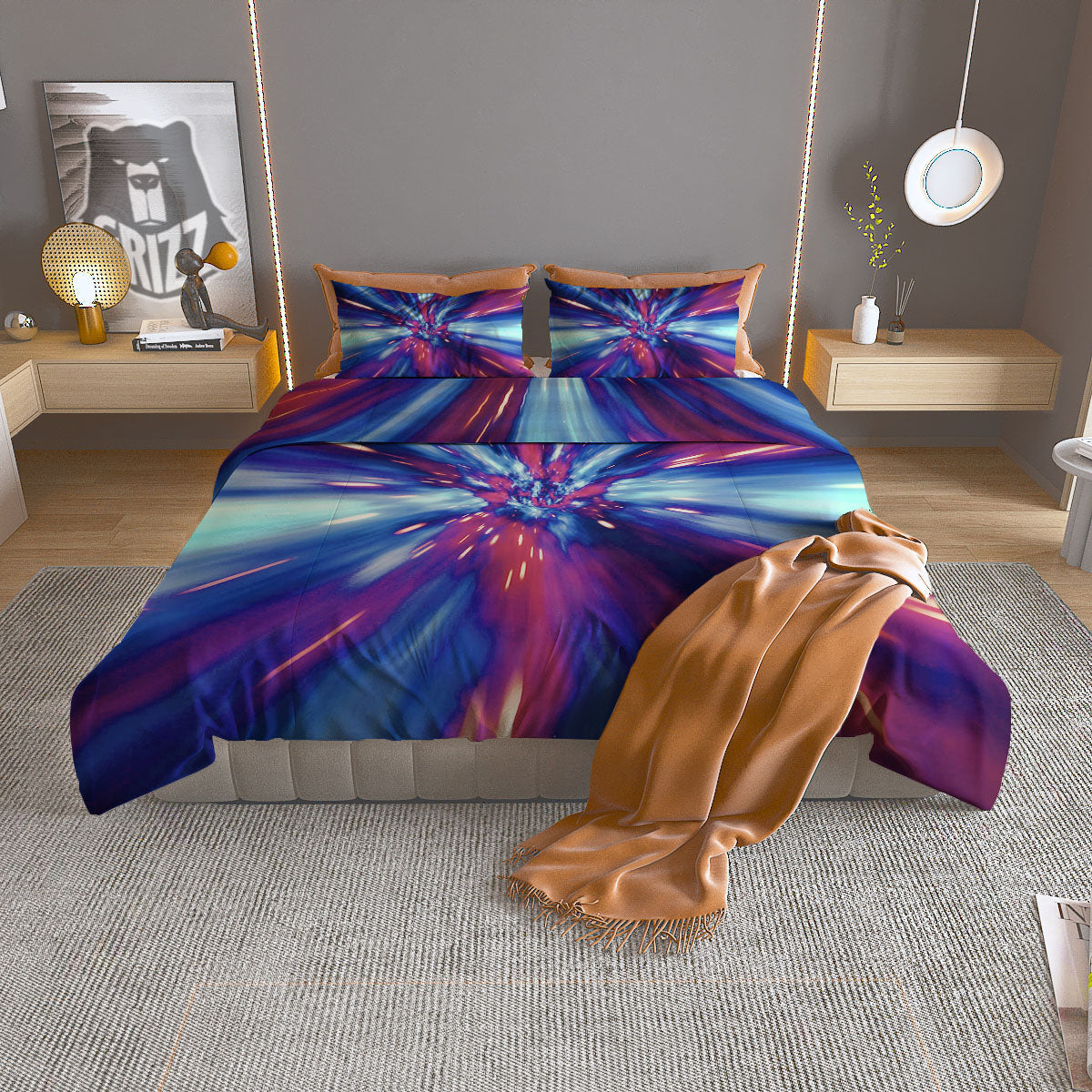 Lightspeed Galaxy Print Duvet Cover Bedding Set